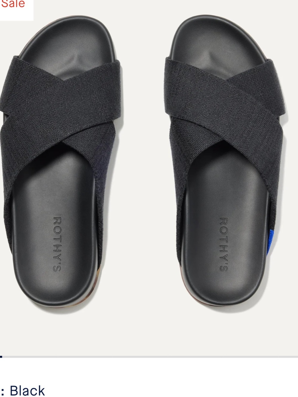 Rothy’s The Weekend Black Slides Size 9 Made With Feel Good Footbed
